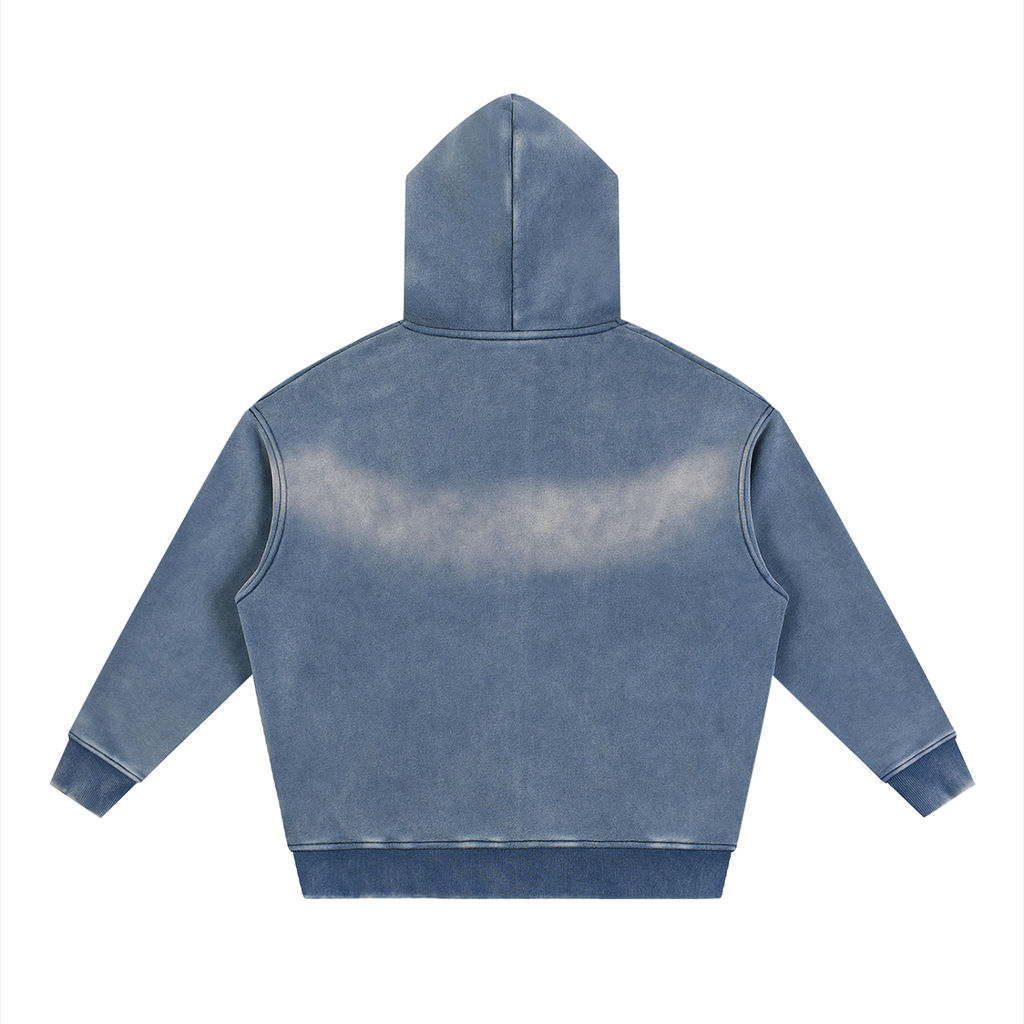 Sunfade Two-way Zip up Fleece Hoodie