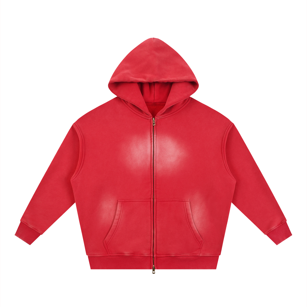 Sunfade Two-way Zip up Fleece Hoodie
