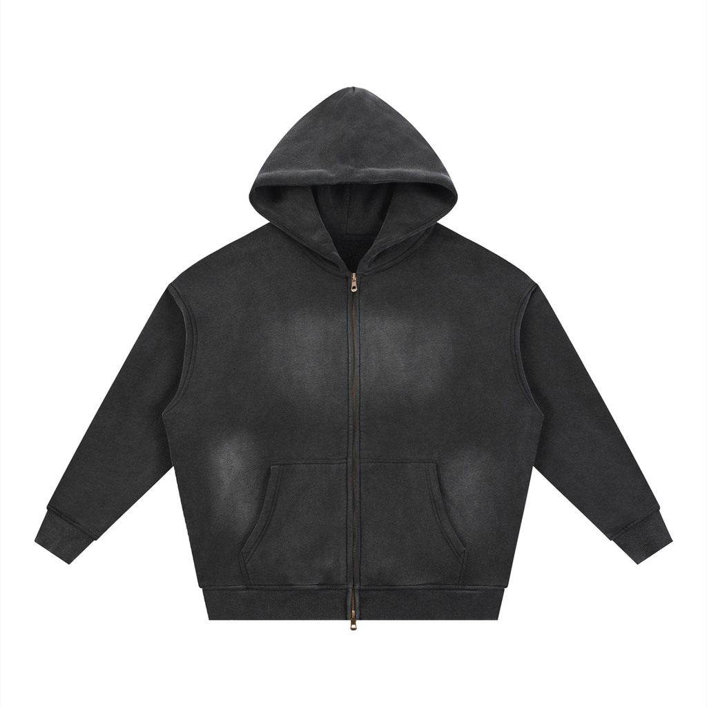Sunfade Two-way Zip up Fleece Hoodie