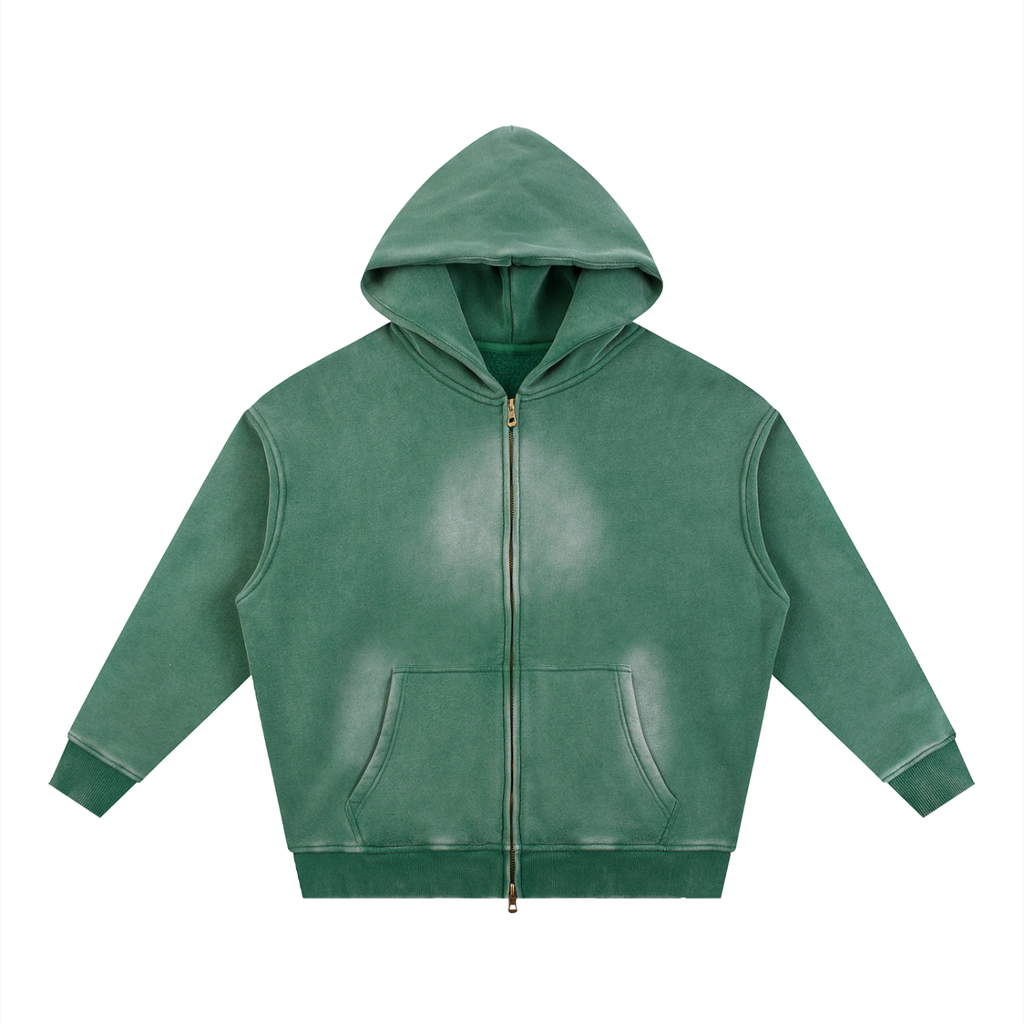 Sunfade Two-way Zip up Fleece Hoodie