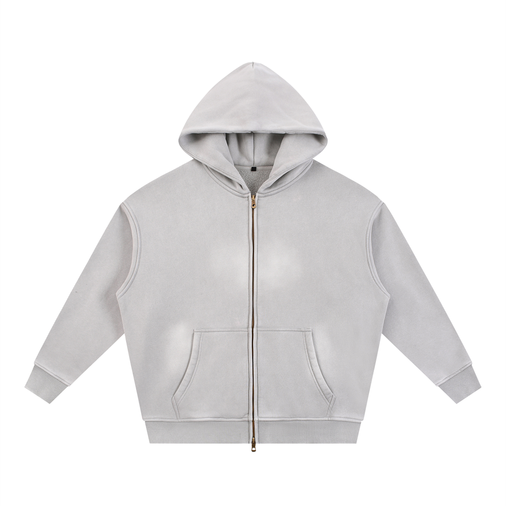 Sunfade Two-way Zip up Fleece Hoodie
