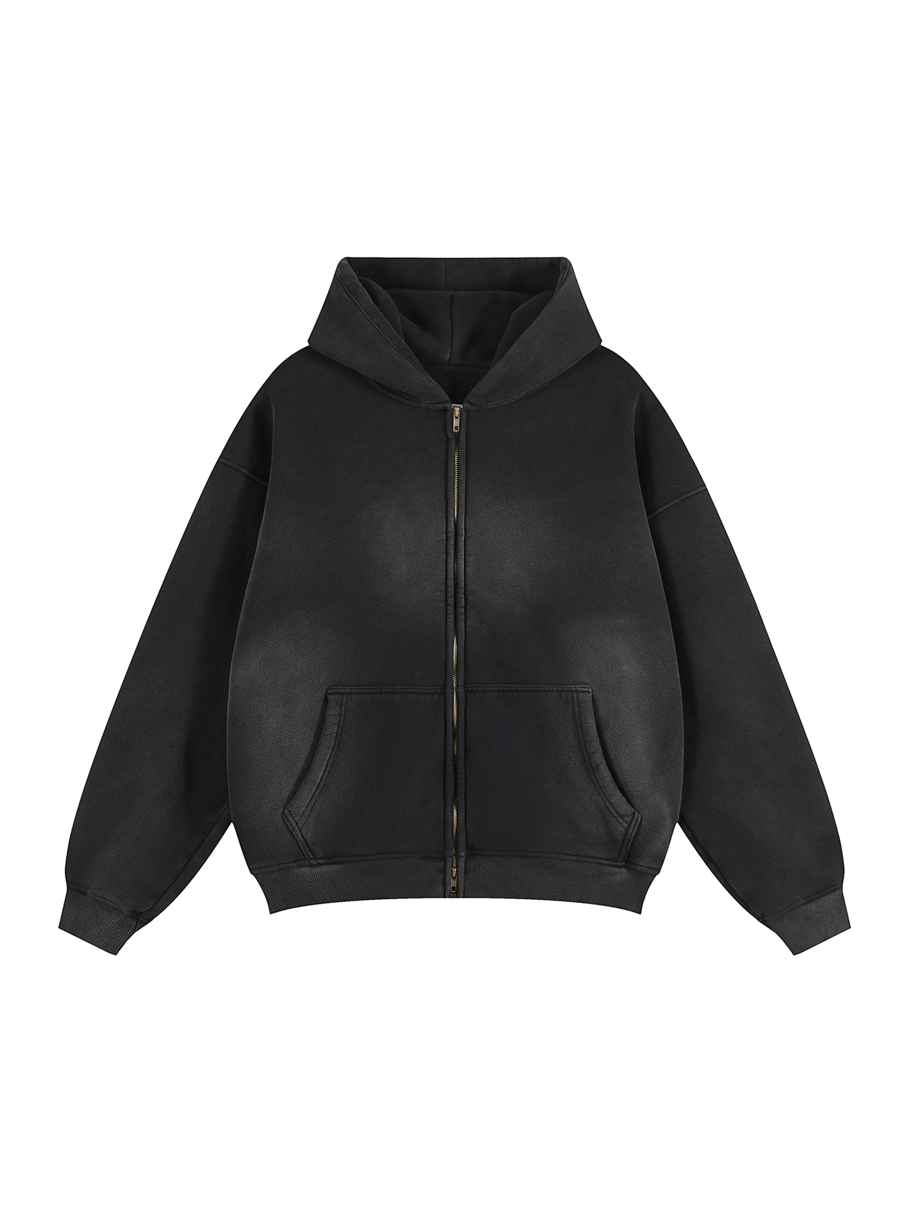 Sunfade Two-way Zip up Fleece Hoodie